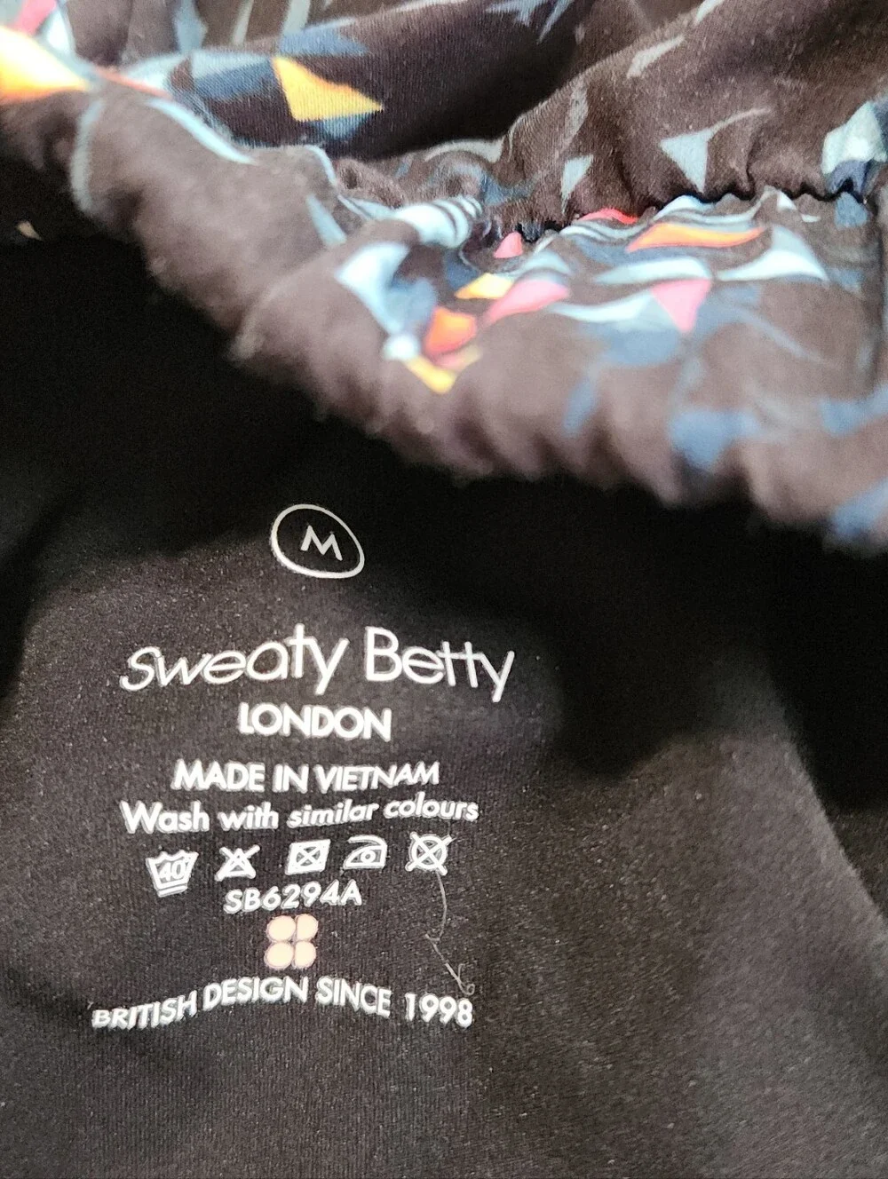 Sweaty Betty Running Shorts Black Kaleidescope Womens Size Medium